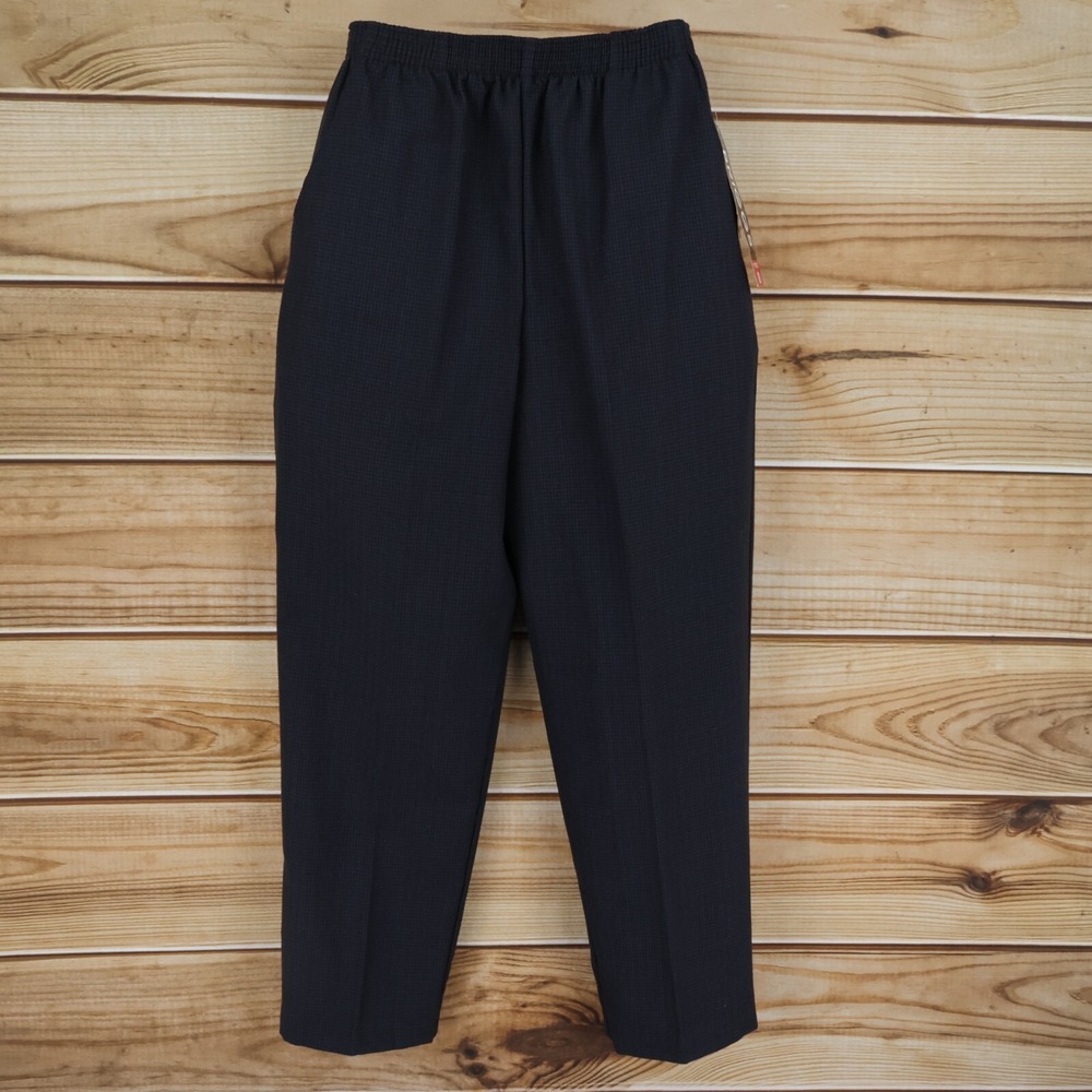Briggs Pants Womens Size 10P Dark Blue Geometric High Rise Stretch Waist NWT $34